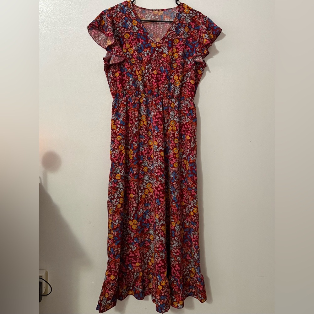 SHEIN Multicolor Floral Maxi Dress